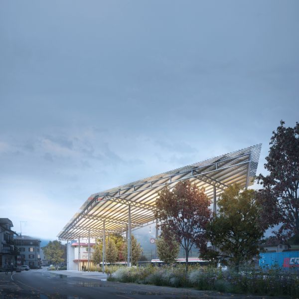 Das neue Bushofdach aus Re-Use Bauteilen