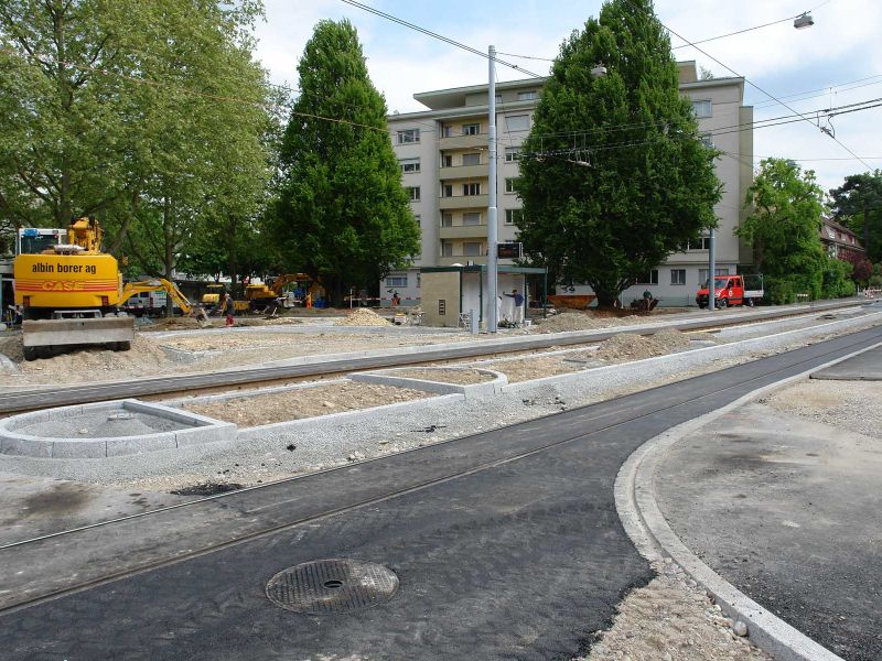 Die neue Kaphaltestelle im Bau