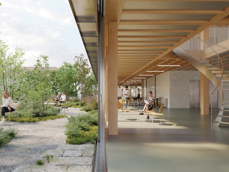 Der Dachgarten bietet einen attraktiven Aufenthaltsraum für die Mitarbeitenden der Stadtverwaltung