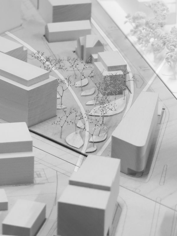 Modell des Gestaltungskonzepts für das DORELE Areal